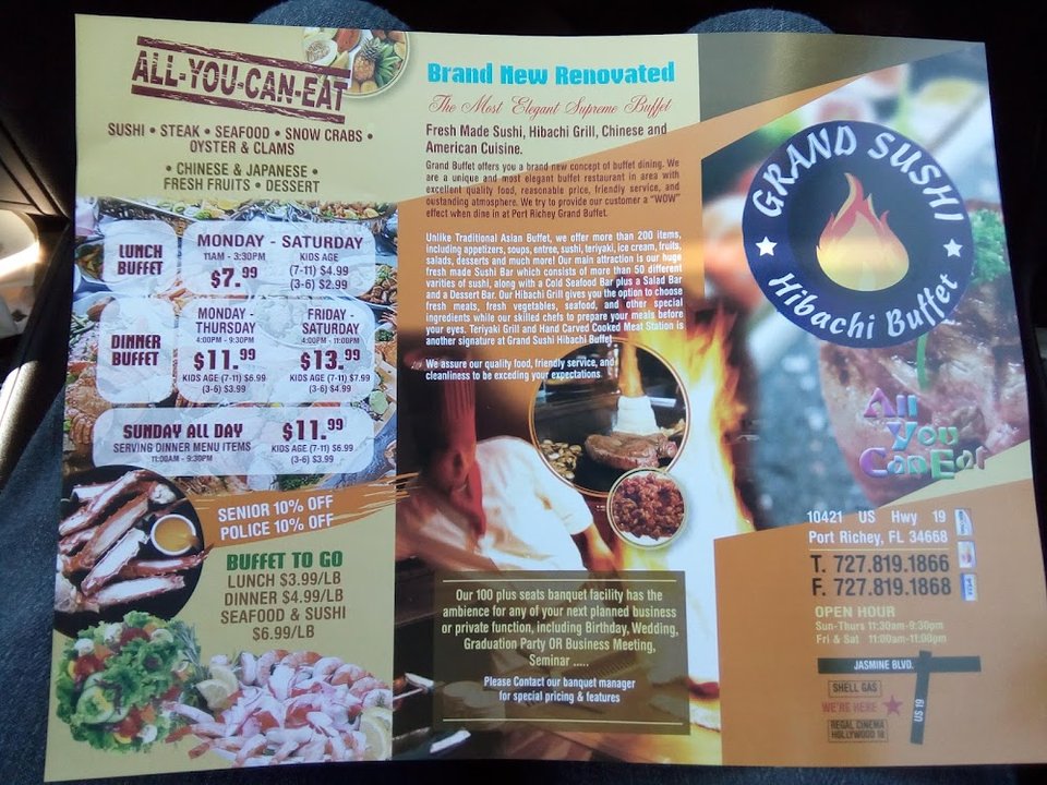 Menu page listing fried rice and lo mein